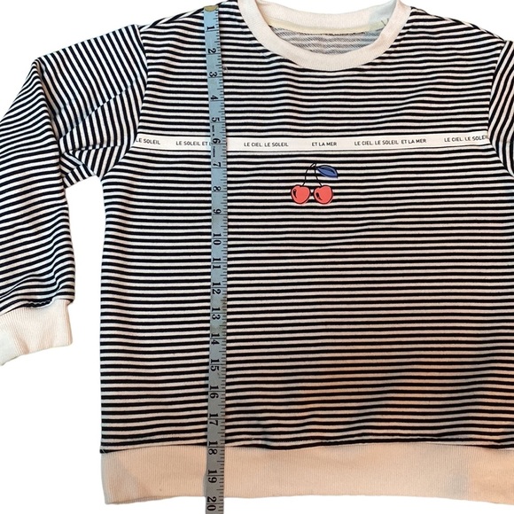 Bonpoint Cherry-Print Striped Girls Sweatshirt - Picture 6 of 7
